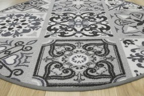 Protišmykový koberec Patchwork sivý