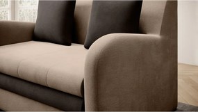 Svetlohnedá zamatová rozkladacia pohovka 130 cm Ario – ELTAP