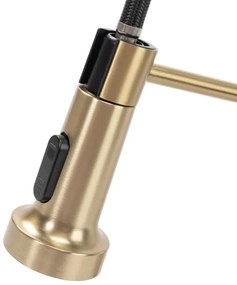 REA-B4821 - Drezová batéria s vysúvateľnou sprchou COLIN 42,5 cm, brúsené zlato