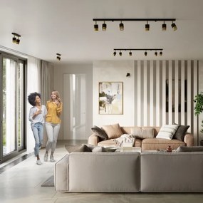 Sollux SL.1071 - Bodové svietidlo NERO 3xGU10/40W/230V čierna/zlatá