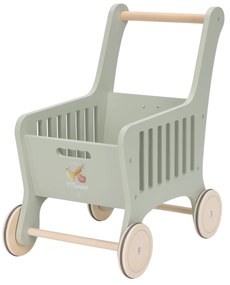 Nákupný vozík s doplnkami drevený