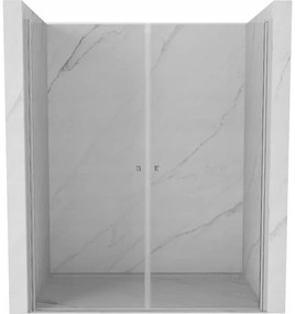 Mexen Pretoria Duo, 2-krídlové sprchové dvere do otvoru 150 cm, 6mm číre sklo, chrómový profil, 852-150-000-02-00