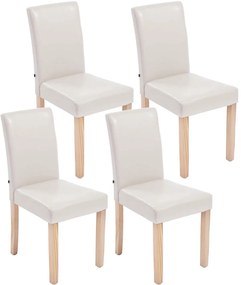 Jedálenská stolička Inn, nohy natura (SET 4 ks) - Krémová