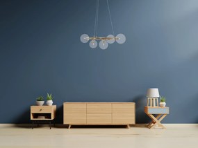 Toolight Toolight, stropné svietidlo sklenené gule 5xG9 APP1158-6CP, zlatá, OSW-04690