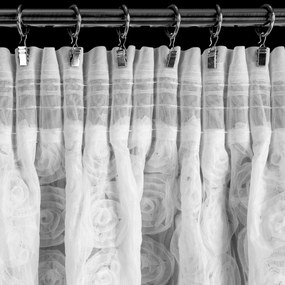 ZÁCLONA NA PÁSKE EVA MINGE ROSES1 140X270 CM BIELA