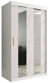 Skriňa Marmur Pole 120 biely/mramor biely