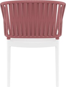 PORTOFINO záhradná stolička s podrúčkami white/marsala