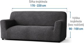 Bielastické poťahy MOSAICO tmavosivé trojkreslo (š. 170 - 220 cm)
