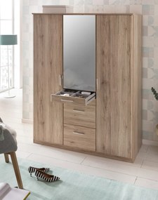 Šatníková skriňa Aachen, 135 cm, dub san remo