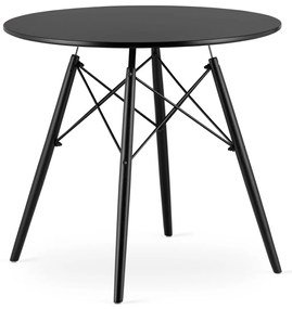 Stôl okrúhly TODI 80cm - čierny/čierne nohy