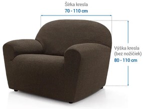 Super strečové poťahy HARMONIA tabaková kreslo (š. 70 - 110 cm)