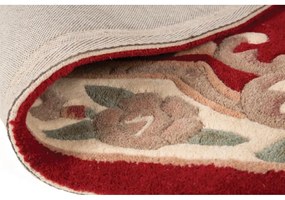 Červený vlnený koberec Flair Rugs Aubusson, ⌀ 120 cm