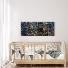 Obraz - Večerná panoráma Londýna (120x50 cm)
