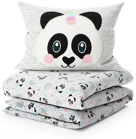 Detské bavlnené obliečky PANDA UNICORN biele Rozmer obliečky: 60 x 70 cm | 140 x 200 cm