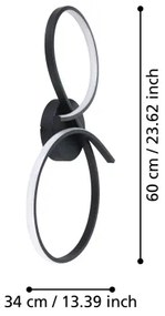 Eglo 901266 - LED Stropné svietidlo SERPINS LED/21W/230V 3000K čierna