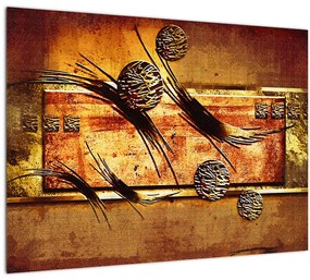 Sklenený obraz abstrakcie (70x50 cm)