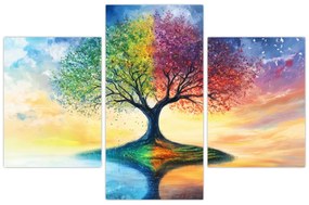 Obraz – Maľovaný strom ročných období (90x60 cm)