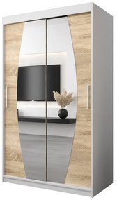 Šatníková skriňa 120 cm Eclipse (biela matná + dub sonoma). Akcia -25%. Vlastná spoľahlivá doprava až k Vám domov. 1063388