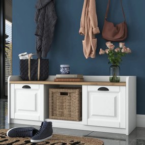 Nástenný vešiak s botníkom Polo White and WalnutWalnut