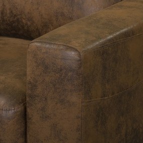 Hnedé kreslo z imitácie kože Lofty Lilly – Miuform