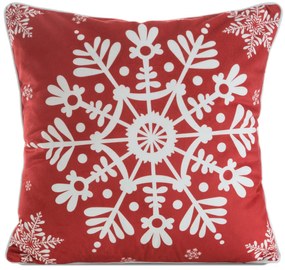 VIANOČNÁ DEKORAČNÁ OBLIEČKA NA VANKÚŠ FLAKE1 45X45 CM VZOROVANÁ