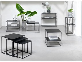 Čierny kovový konzolový stolík 35x90 cm Pebble – Unique Furniture