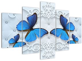 Obraz - Modré motýle (150x105 cm)