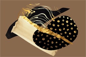 Obraz - Abstrakcia golden brown N⁰1 (90x60 cm)