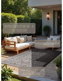 Čierno-biely vnútorný a vonkajší koberec 200x290 cm Duet Kona – NORTHRUGS