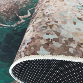 DY Zelený koberec s abstraktným vzorom Horeca-New 111 Rozmer: 60x100 cm