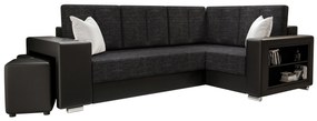 Rohová sedacia súprava Lush (čierna) (P). Akcia -20%. Vlastná spoľahlivá doprava až k Vám domov. 1062061