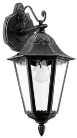 EGLO Vonkajšie nástenné svetlo NAVEDO, lampáš, spodný, čierny, 47,5x20cm
