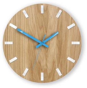 Nástenné hodiny Simple Oak hnedo-tyrkysové