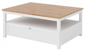 Konferenčný stolík Fritkit 1SZ, Farby: biela / biela + dub lefkas