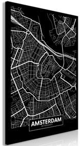 Artgeist Obraz - Dark Map of Amsterdam (1 Part) Vertical Veľkosť: 40x60, Verzia: Premium Print
