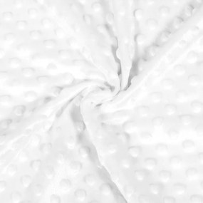 Biante Hrejivé posteľné obliečky Minky TOP 3D bodky MKP-059 Biele Predĺžené 140x220 a 70x90 cm