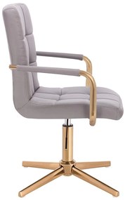 LuxuryForm DESIGN Stolička VERONA GOLD na zlatom kríži - šedá