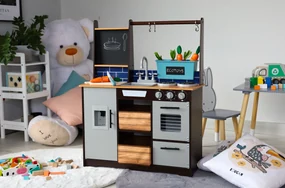 Veľká drevená kuchynka pre deti s doplnkami, ECOTOYS