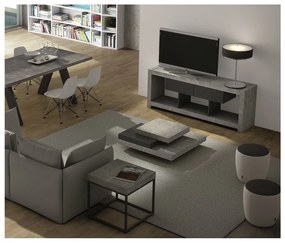 Konferenčný stolík v betónovom dekore s čiernymi detailmi TemaHome Slate