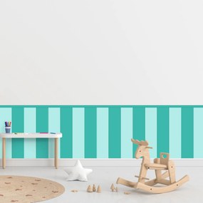 PIPPER. Textilná samolepiaca tapeta - Obdĺžnik - Tyrkysová farba Farba: Kombinácia, Veľkosť: 60 cm