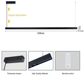 Immax NEO 07308L-LED stmievateľný luster na lankách MADEIRA 44W/230V Wi-Fi Tuya 202 cm čierny