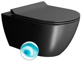 GSI GSI, PURA závesná WC misa, Swirlflush, 55x36 cm, čierna dual-mat, 881526