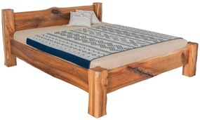 Masívna designová posteľ DANTINA s úložným priestorom z brestového dreva, 200x160
