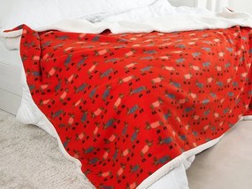 Baránková deka z mikroplyšu BUFFALO DEER červená Rozmer: 150 x 200 cm