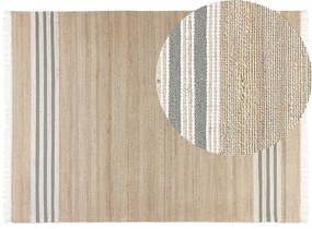 Jutový koberec 160 x 230 cm béžová/sivá MIRZA Beliani
