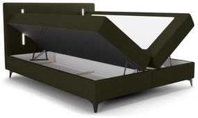 Manželská posteľ 160 cm Ortega Comfort (olivová zelená) (s roštom a matracom, s úl. priestorom) (s LED osvetlením). Vlastná spoľahlivá doprava až k Vám domov. 1082726