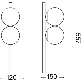 Ideal Lux - LED Stropné svietidlo BINOMIO 2xG9/3W/230V zlatá