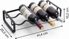 5Five® Stojan na fľaše vína alebo športové fľaše na pitie, čierny kov, stohovateľný STOK