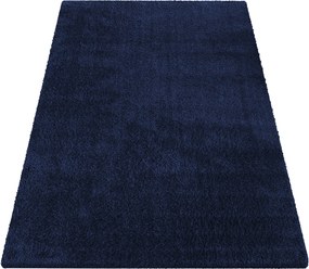 DY Obdĺžnikový tmavomodrý shaggy koberec Kamel Rozmer: 120x170 cm