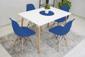 Set jedálenských stoličiek OSAKA modré (hnedé nohy) 4ks